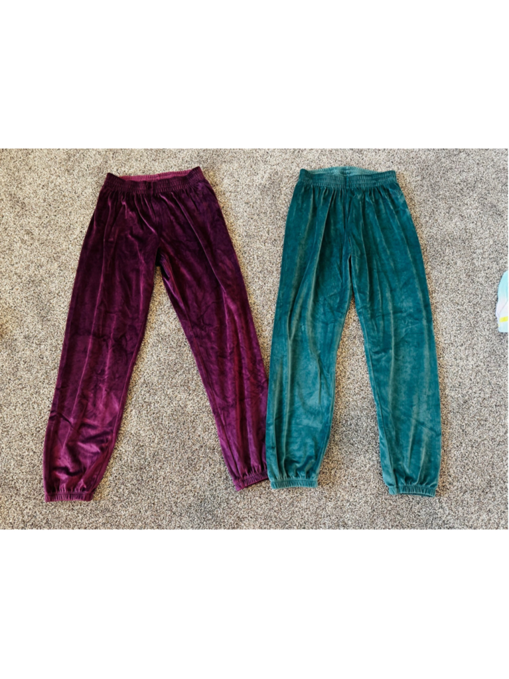 Women's Victoria's Secret PINK Velour Joggers, Purple and Green